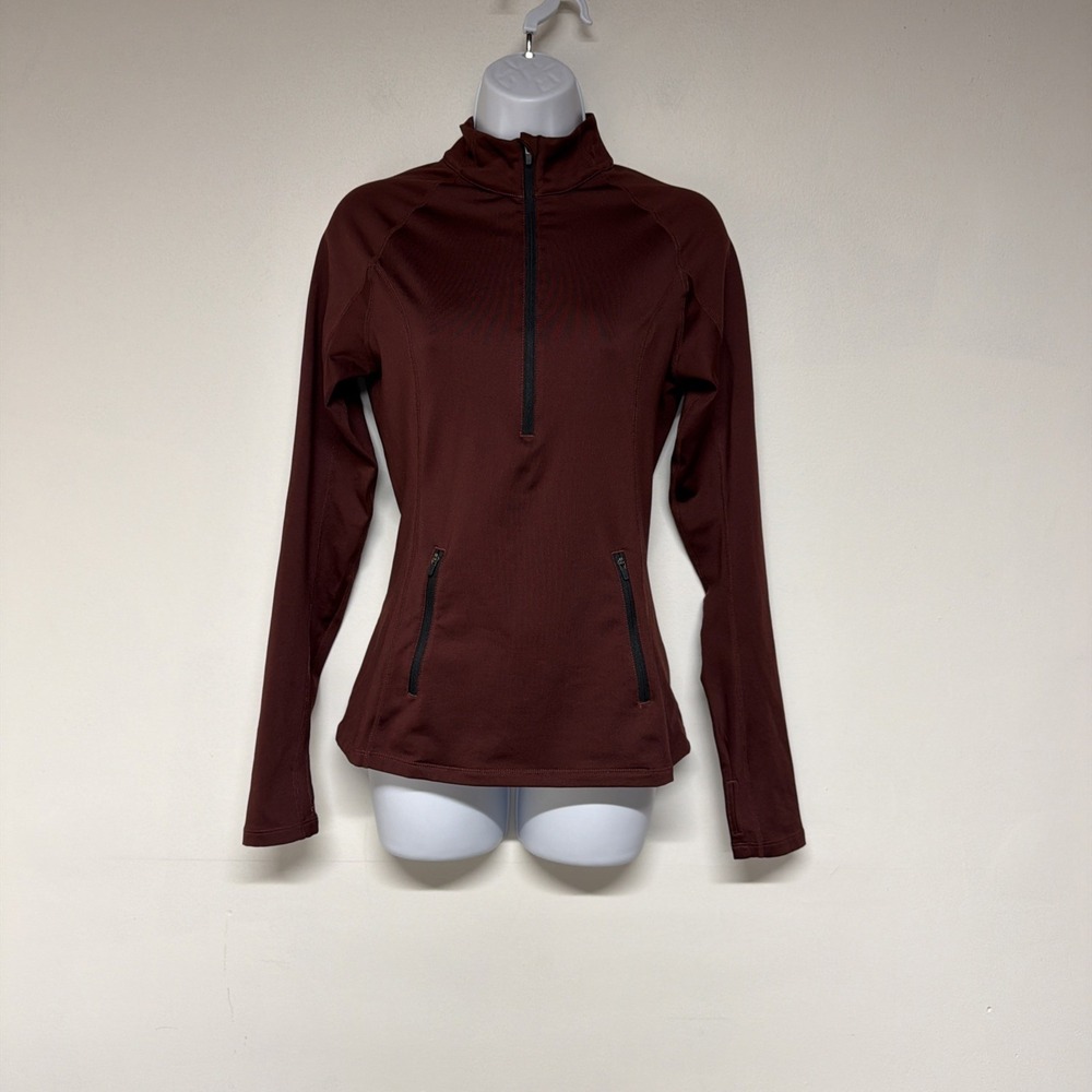 Baleaf Womens Medium Half Zip Pullover Top Long Sleeve Athletic Running Burgundy